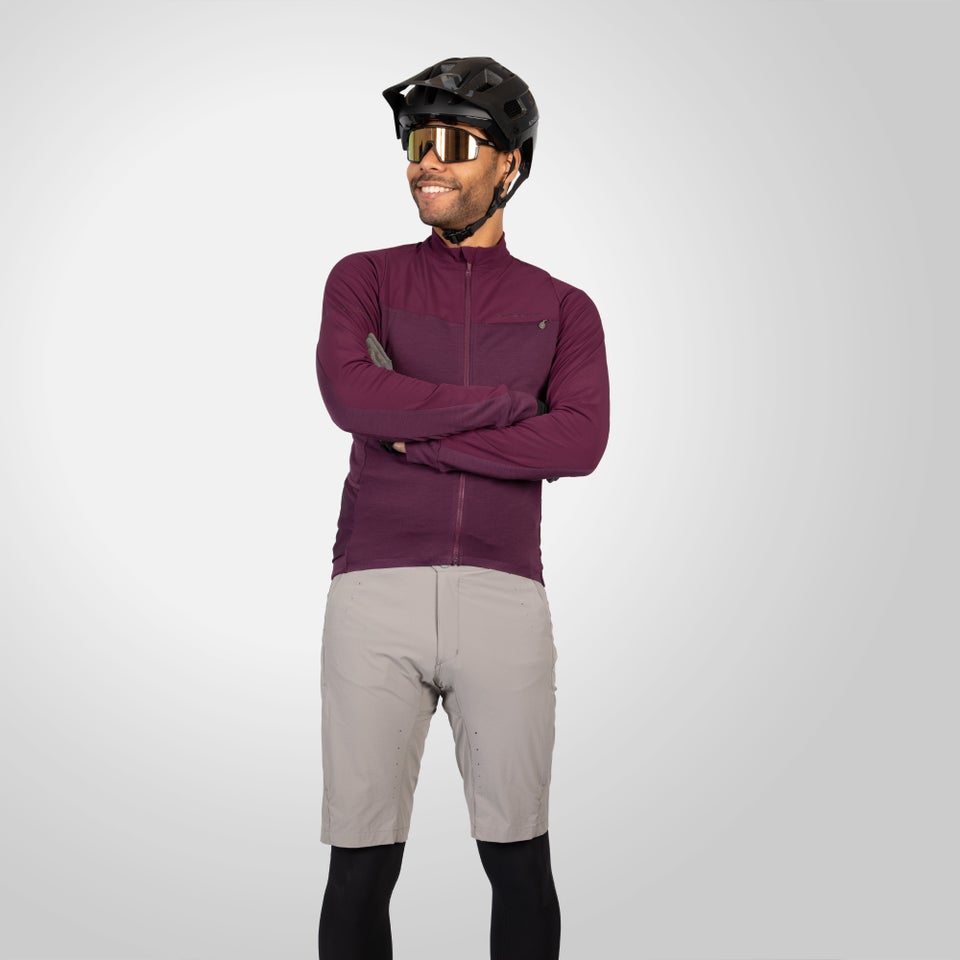 Men's GV500 Merino Blend L/S Jersey - Aubergine