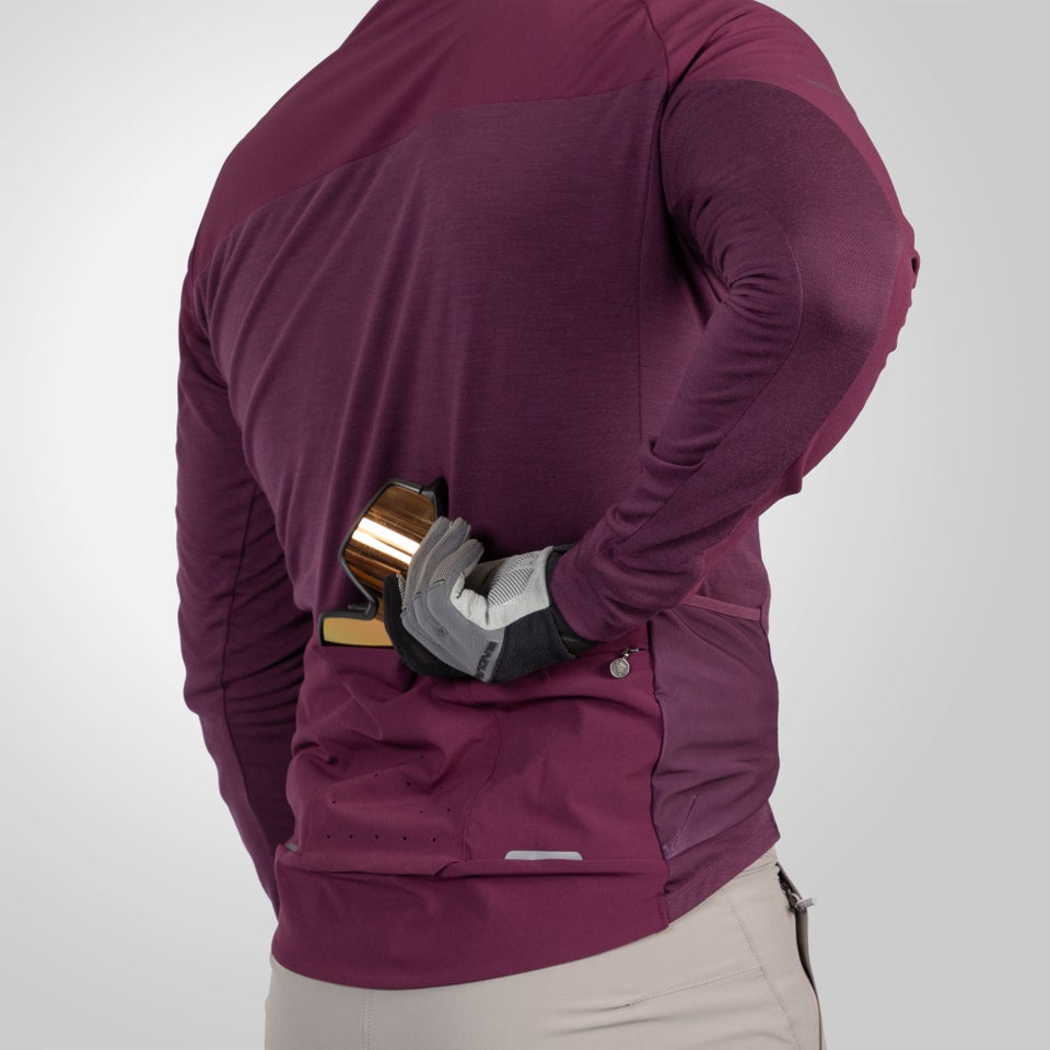 Men's GV500 Merino Blend L/S Jersey - Aubergine