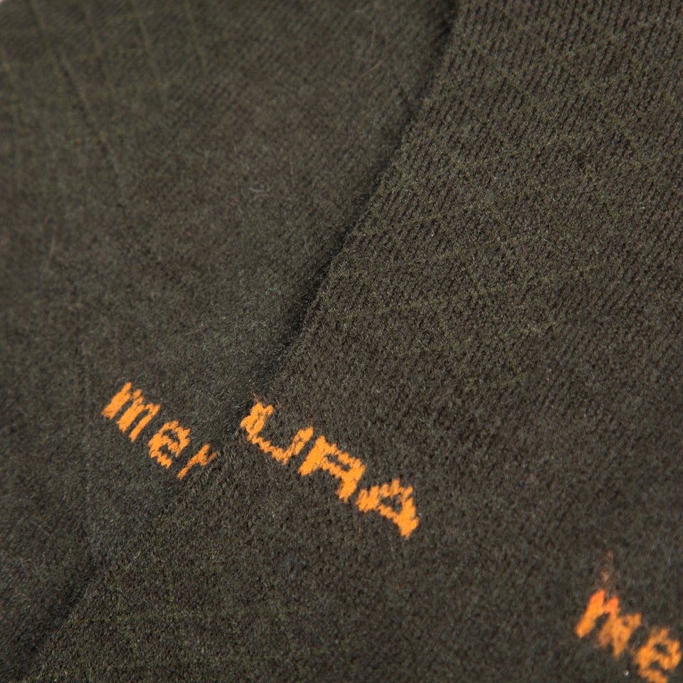 Unisex Baabaa Merino Stripe Socks - Olive Green