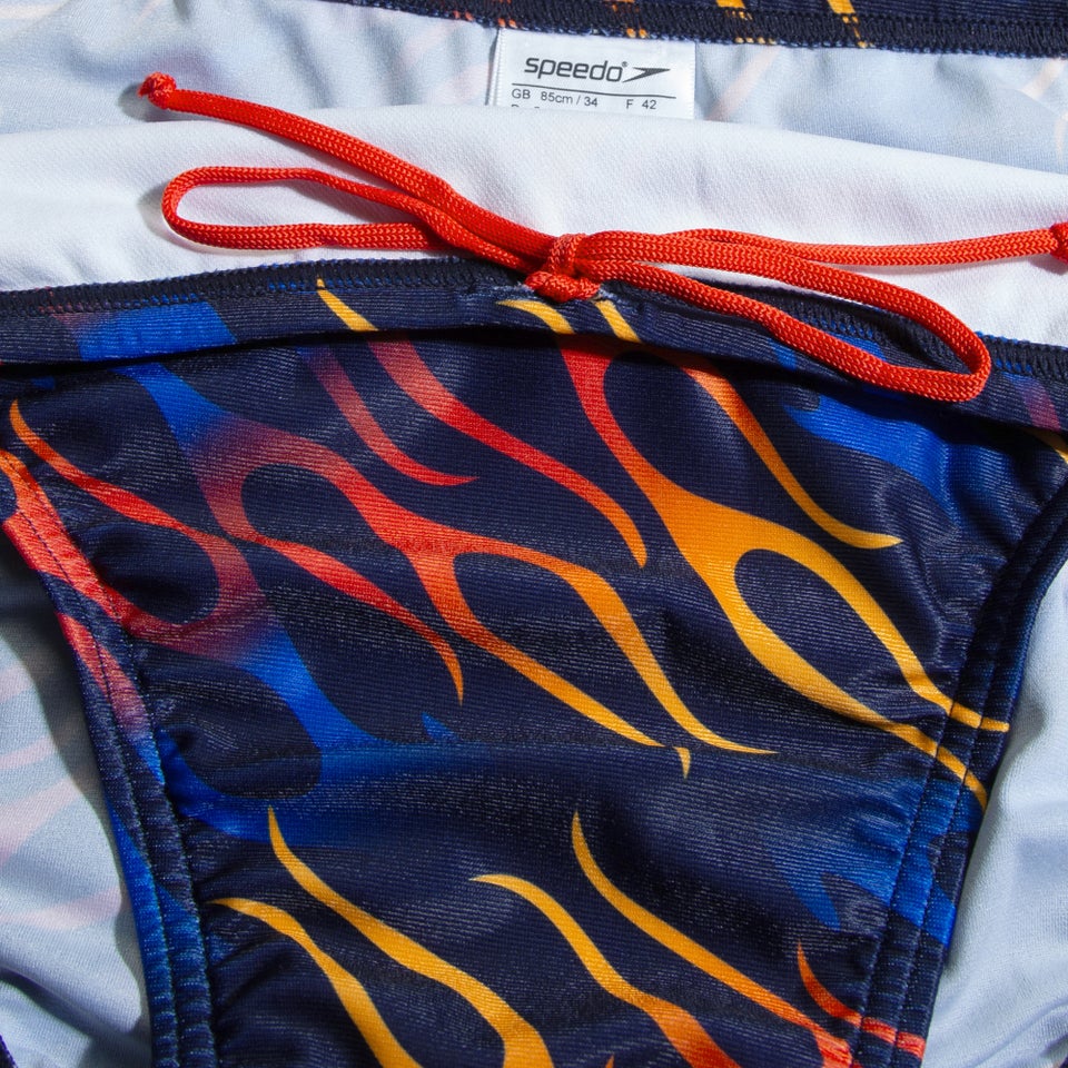 Herren Club Training Badehose mit digitalem Allover-Print, 8 cm Blau/Orange