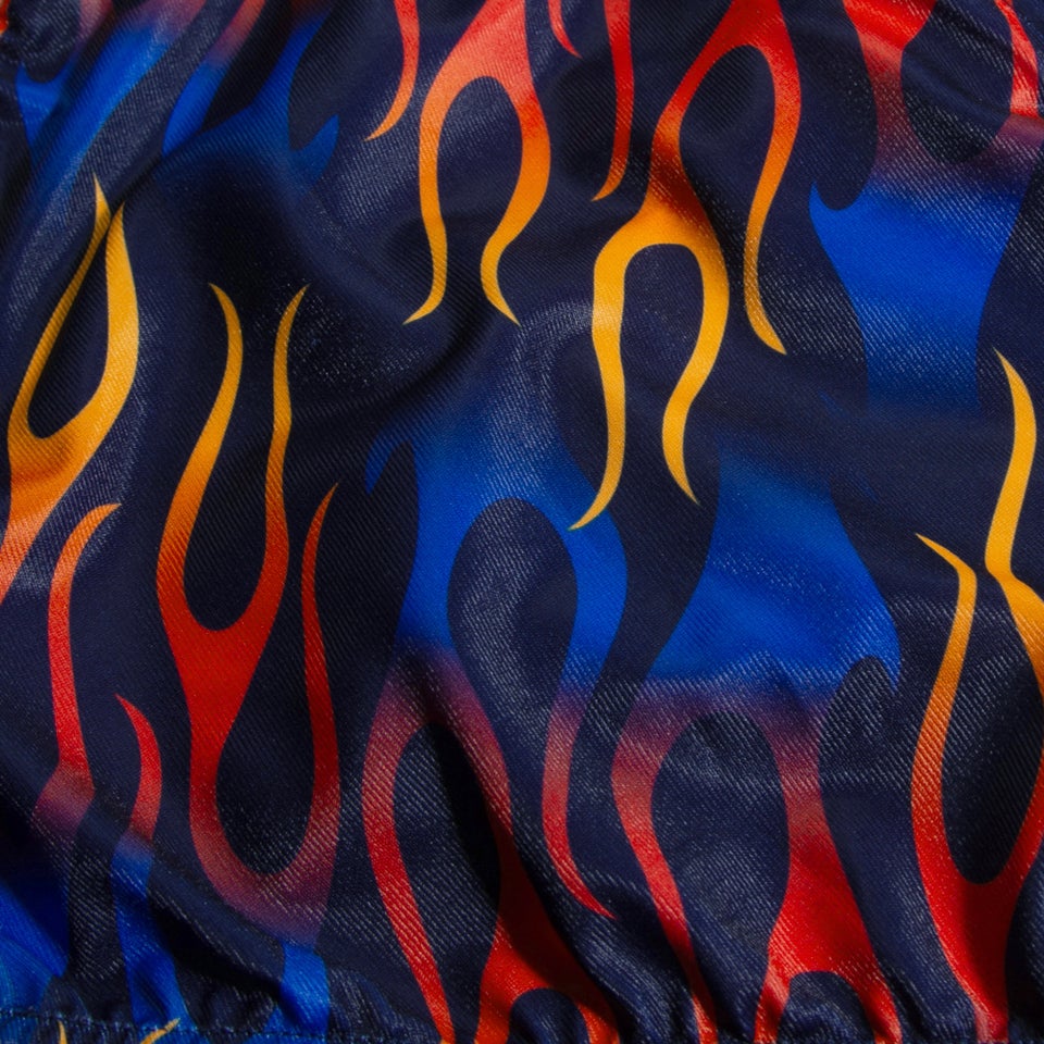 Herren Club Training Badehose mit digitalem Allover-Print, 8 cm Blau/Orange