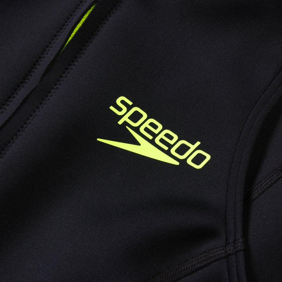 Maillot de bain thermique sans manches pour femmes Noir/Jaune