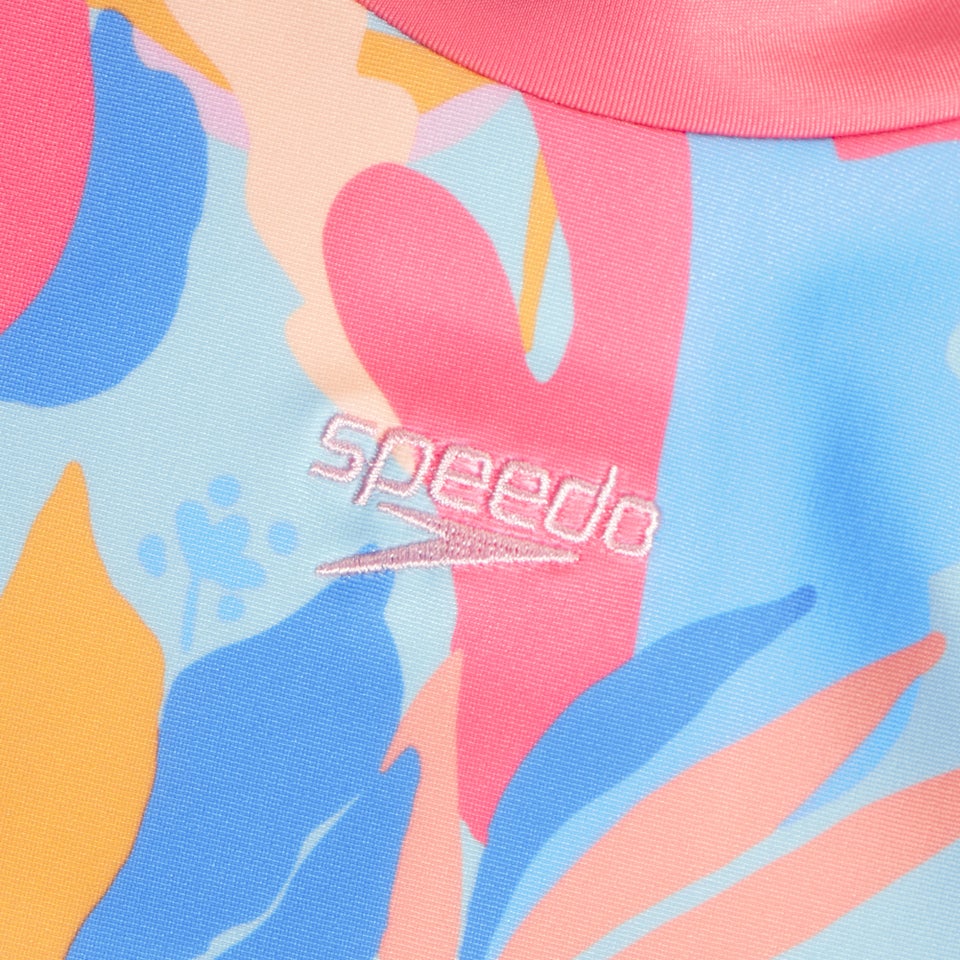 Haut Rash Fille à manches longues imprimé rose/bleu