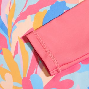 Haut Rash Fille à manches longues imprimé rose/bleu