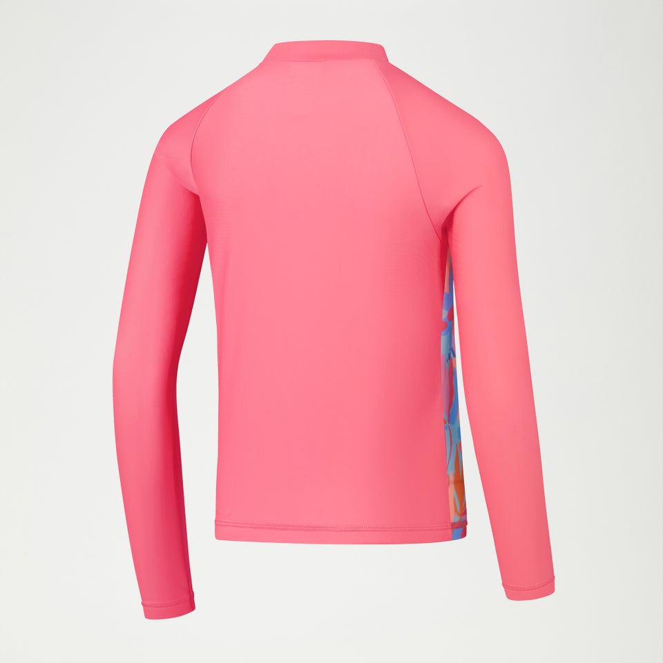 Haut Rash Fille à manches longues imprimé rose/bleu