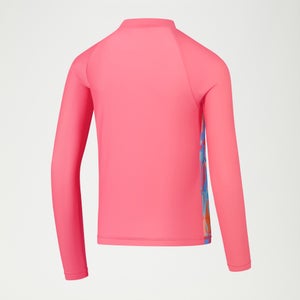 Haut Rash Fille à manches longues imprimé rose/bleu
