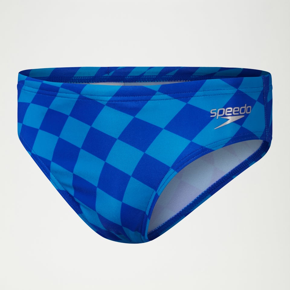 Jungen Club Training Badehose mit digitalem Allover-Print, 6,5 cm Blau