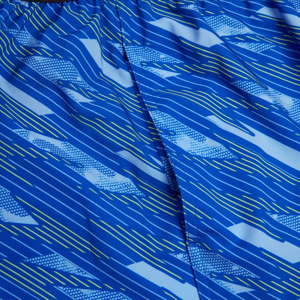 Bedruckte HyperBoom Band-Schwimmshorts 40 cm für Herren Blau/Gelb