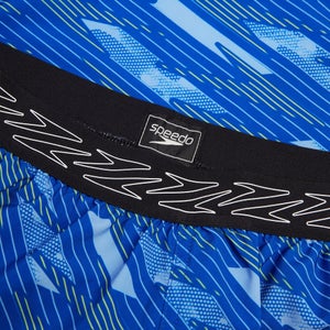 Bedruckte HyperBoom Band-Schwimmshorts 40 cm für Herren Blau/Gelb