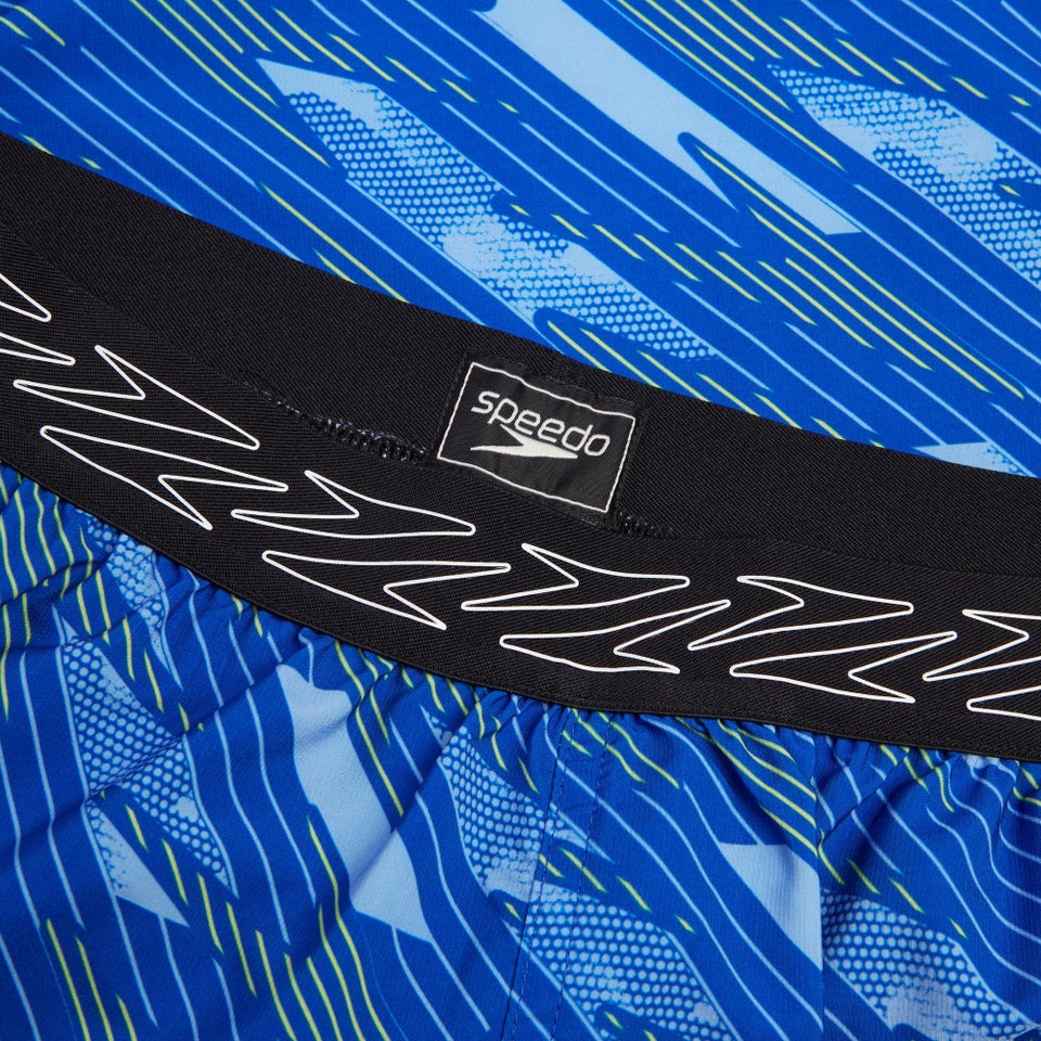 Bedruckte HyperBoom Band-Schwimmshorts 40 cm für Herren Blau/Gelb