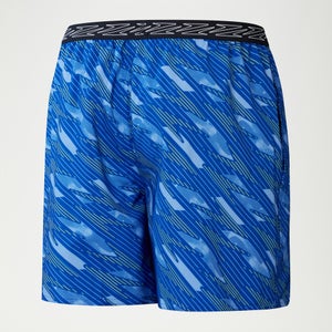 Bedruckte HyperBoom Band-Schwimmshorts 40 cm für Herren Blau/Gelb