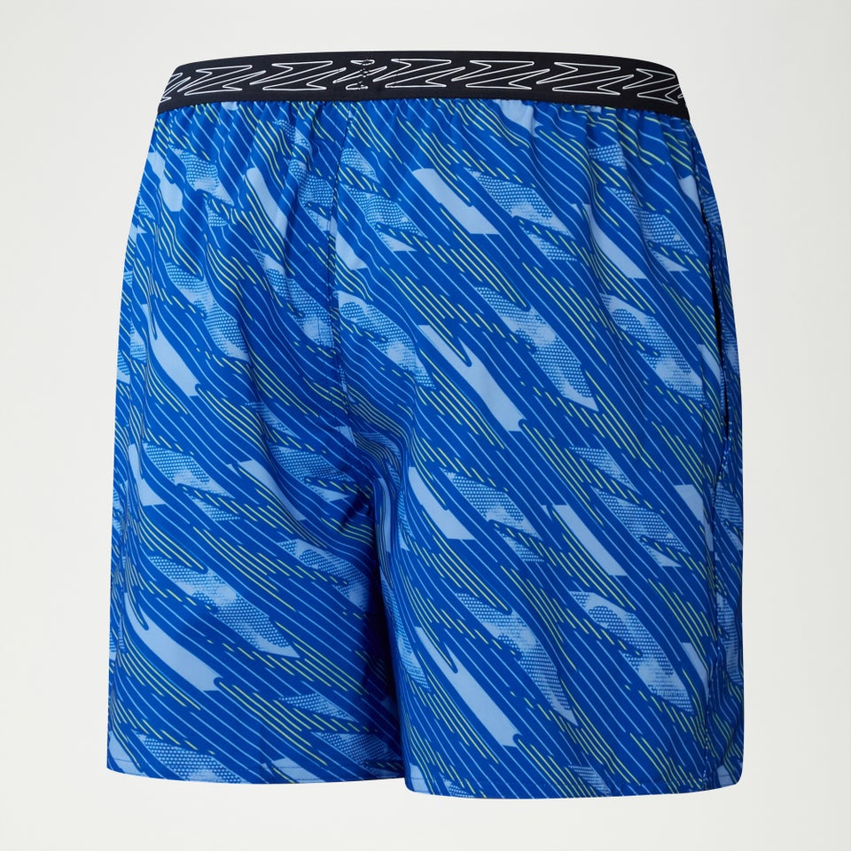 Bedruckte HyperBoom Band-Schwimmshorts 40 cm für Herren Blau/Gelb