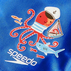 Boxer de bain Garçon imprimé 33 cm bleu/blanc