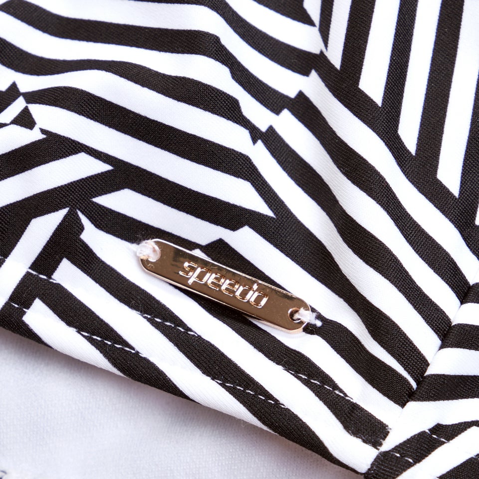 Women's Shaping Printed Asymmetric Top Black/White