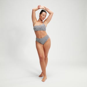 Haut asymétrique Femme effet galbant imprimé noir/blanc - 44