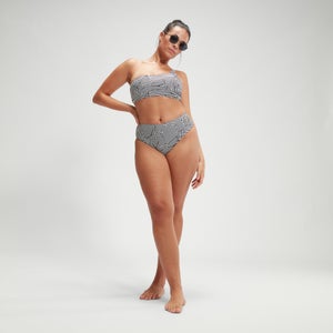 Women's Shaping Printed Asymmetric Top Black/White