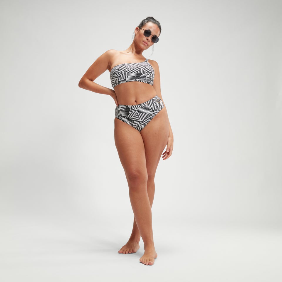 Women's Shaping Printed Asymmetric Top Black/White