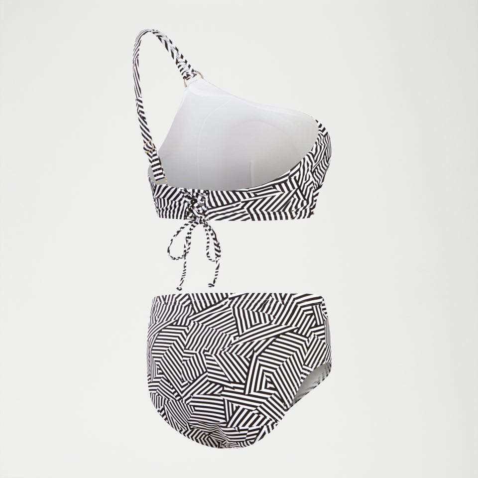 Women's Shaping Printed Asymmetric Top Black/White