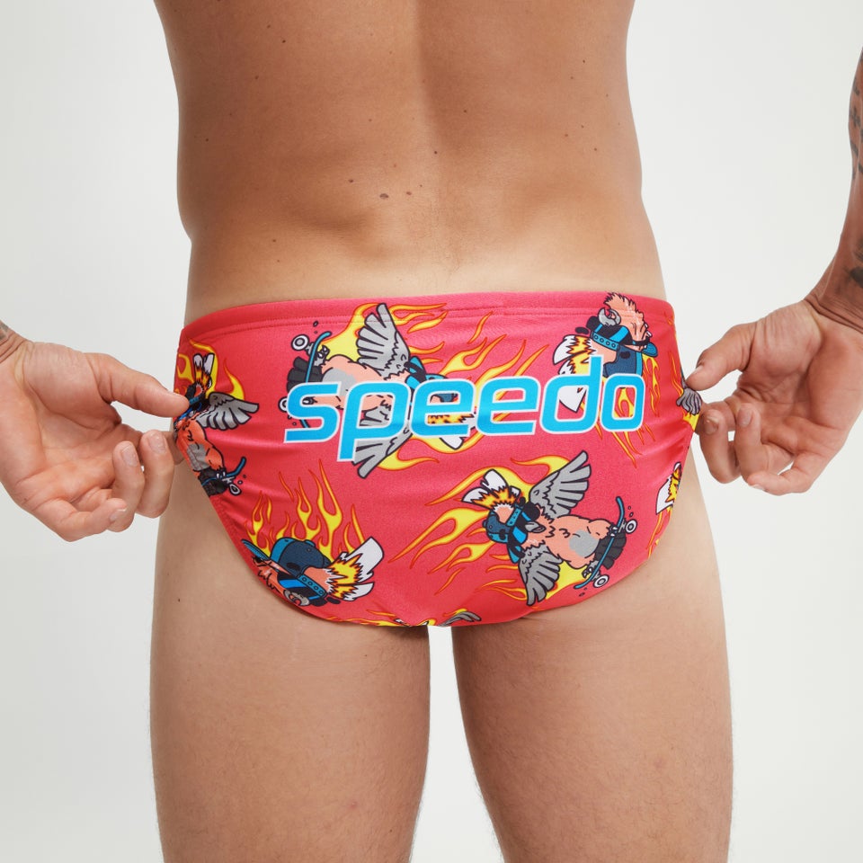 Slip de bain Homme Escape 5 cm rose/jaune