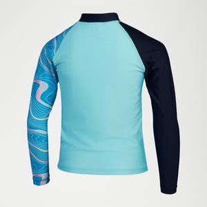 Bedrucktes Langarm-Rash-Top für Jungen Marineblau/Blau