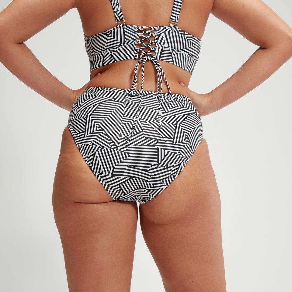 Culotte taille haute imprimée Femme effet galbant noir/blanc