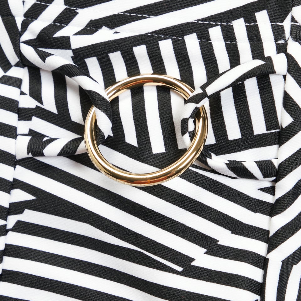 Culotte taille haute imprimée Femme effet galbant noir/blanc