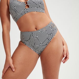 Women's Shaping Printed High Waisted Brief Black/White