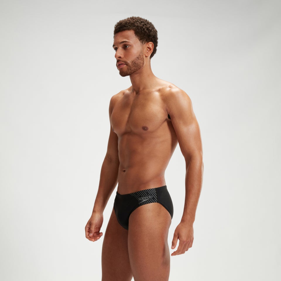 Men's Medley Logo 3" Brief Black/Grey