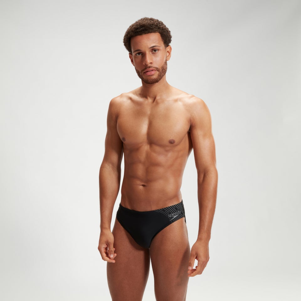 Men's Medley Logo 3" Brief Black/Grey