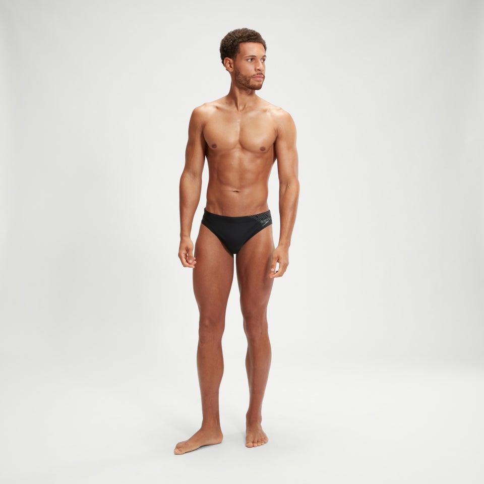 Men's Medley Logo 3" Brief Black/Grey