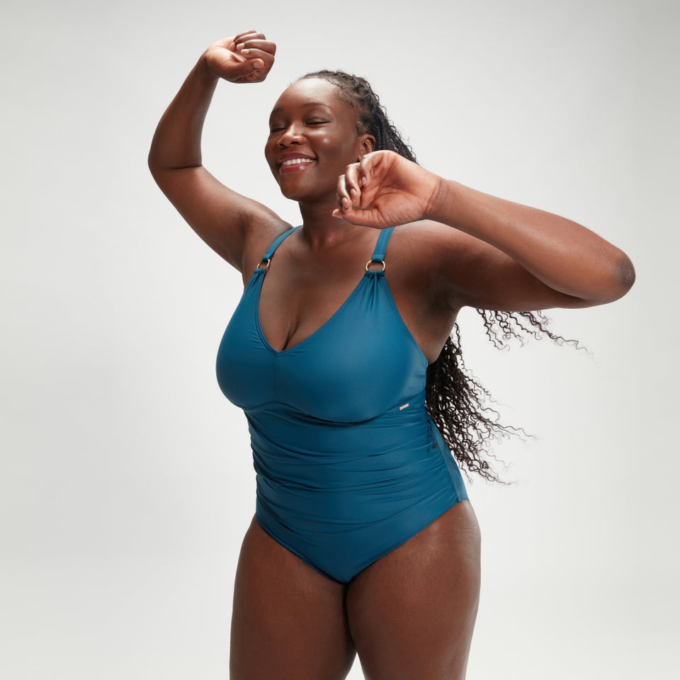 Women's Plus Shaping V Neck One Piece Green