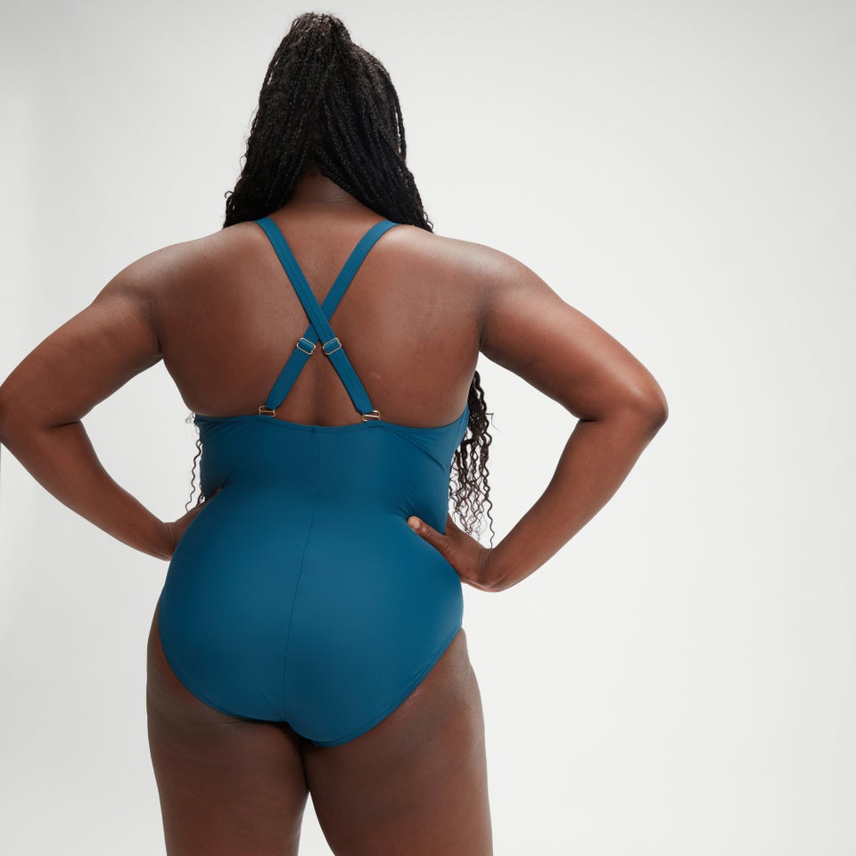 Women's Plus Shaping V Neck One Piece Green