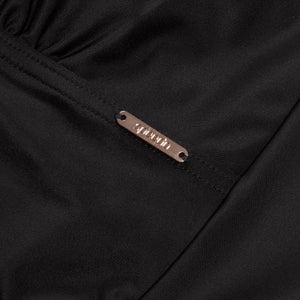 Formender Badeanzug mit V-Ausschnitt für Damen Schwarz