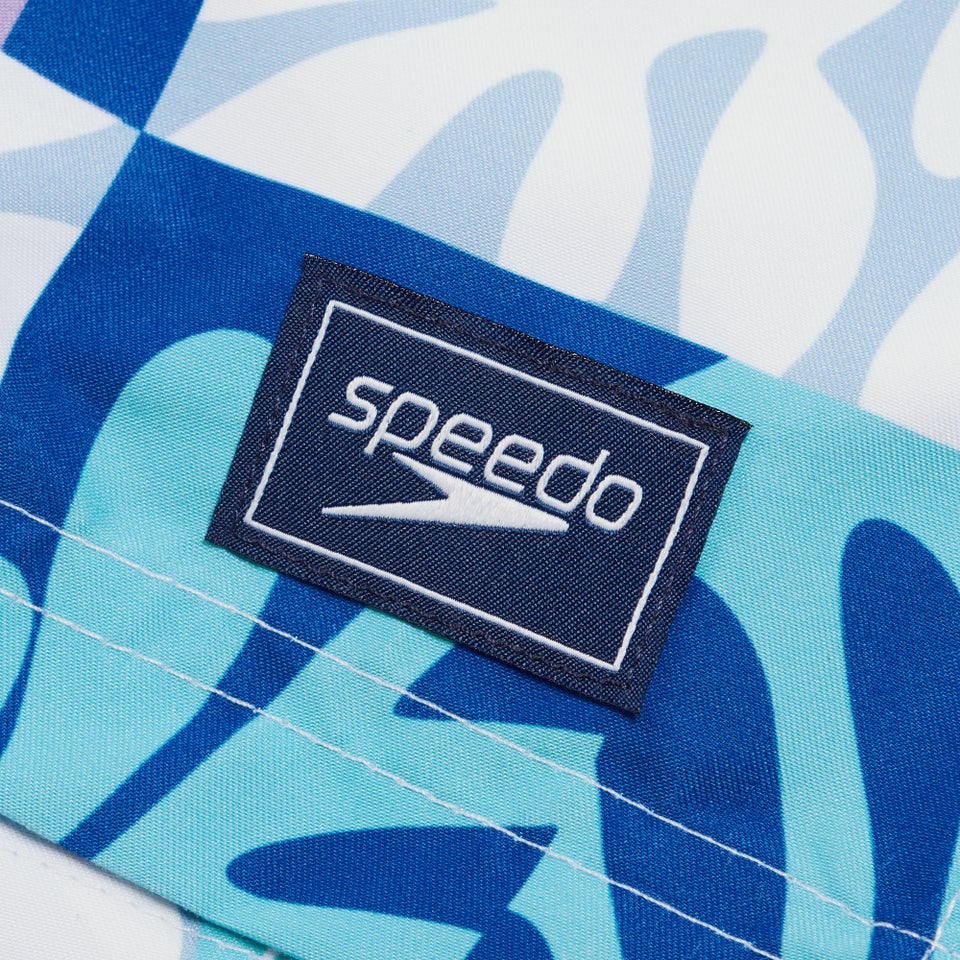 Men's Digital Printed Leisure 16" Swim Shorts Blue/Purple