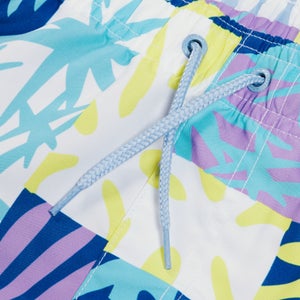 Short de bain Homme Leisure 16 cm imprimé numérique bleu/violet