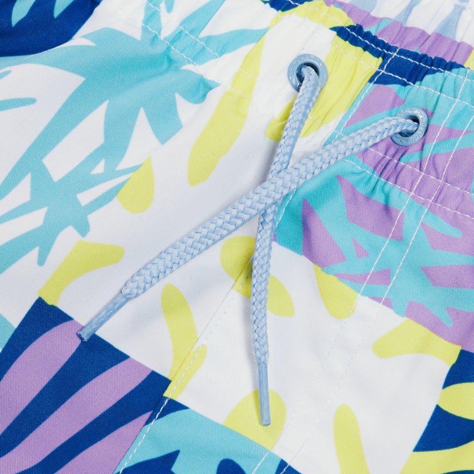 Men's Digital Printed Leisure 16" Swim Shorts Blue/Purple