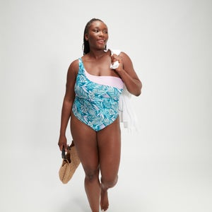 Women's Printed Asymmetric Swimsuit (+)