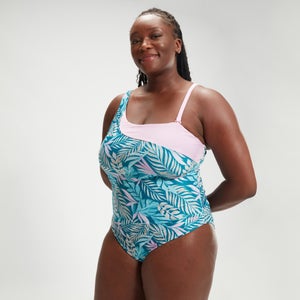 Women's Printed Asymmetric Swimsuit (+)