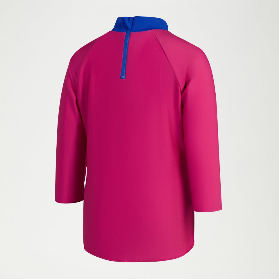 Digital-Langarm-Rash-Top für Mädchen Pink/Blau