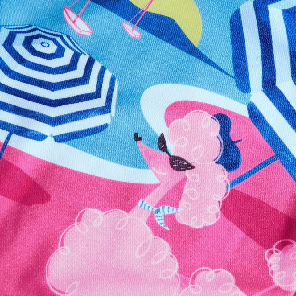 Digital bedruckter Badeanzug für Mädchen Pink/Blau