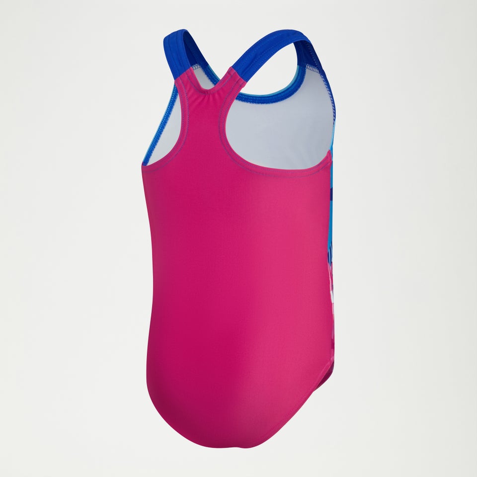 Digital bedruckter Badeanzug für Mädchen Pink/Blau