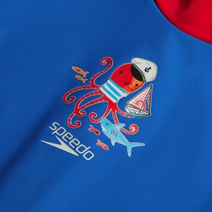 Bedruckter All-in-One-Sunsuit für Jungen Blau/Rot