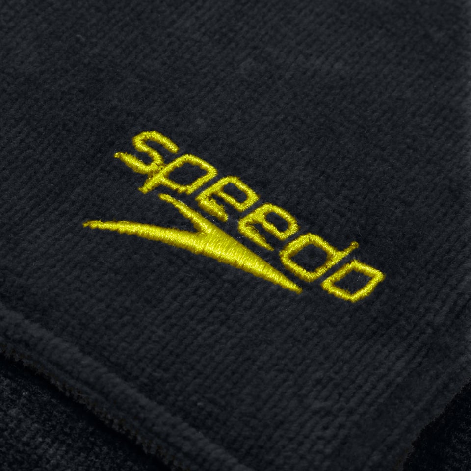 Adult Towel Swim Poncho Black/Yellow