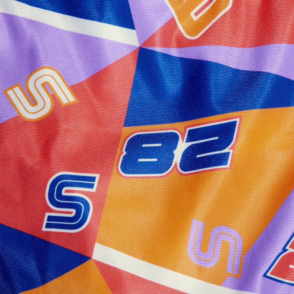 Jungen Club Training Badehose mit digitalem Allover-Print, 13 cm Blau/Gelb