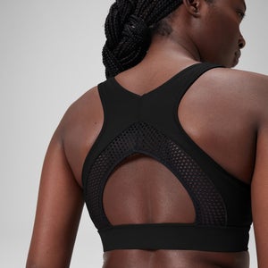 Women's Solid Highneck Crop Top Dark Grey