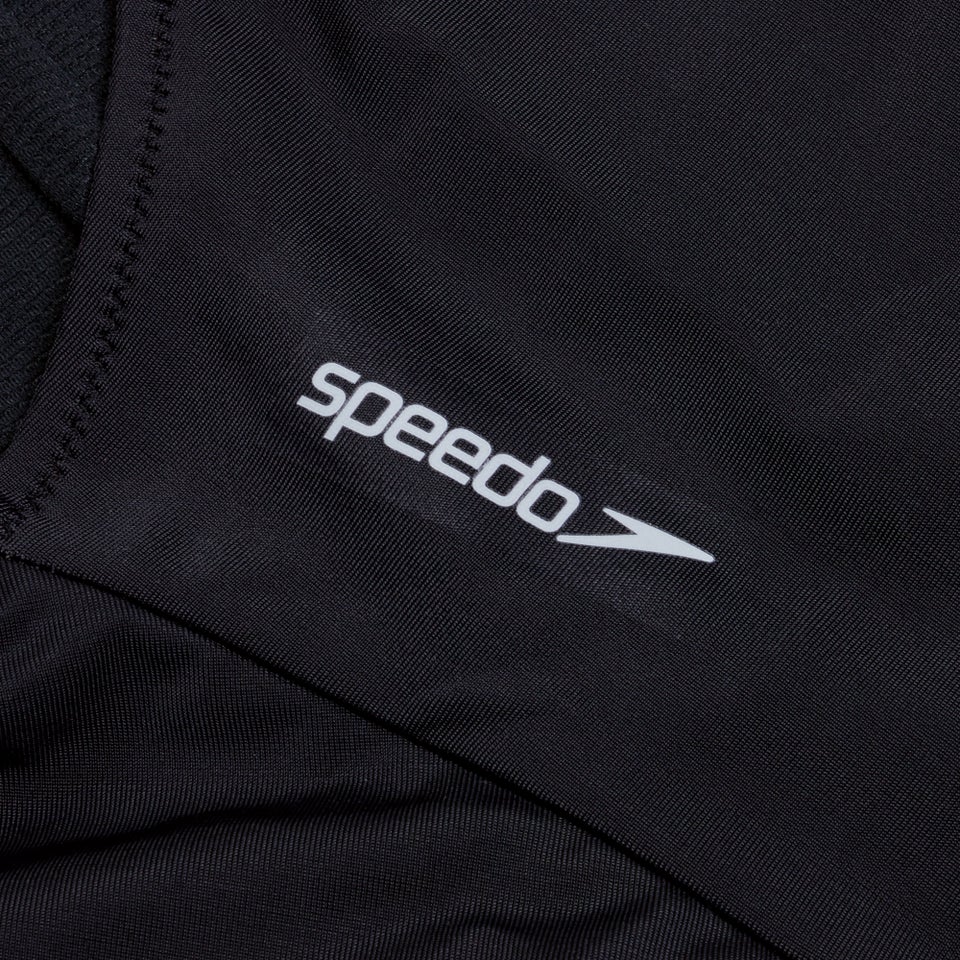 Maillot de bain uni ras de cou échancré Femme Gris foncé