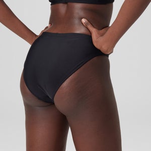 Einfarbiger klassischer Bikinislip für Damen Dunkelgrau