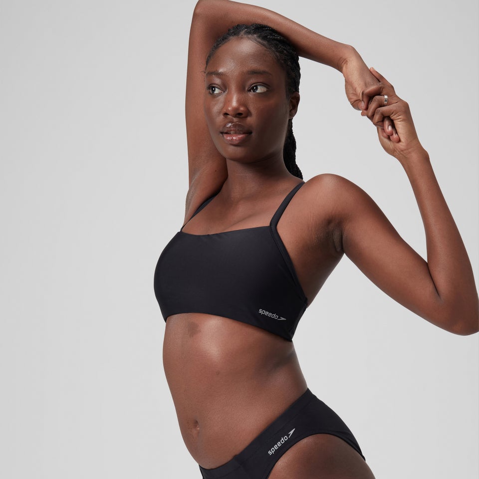 Haut court dos nageur pour femmes, noir