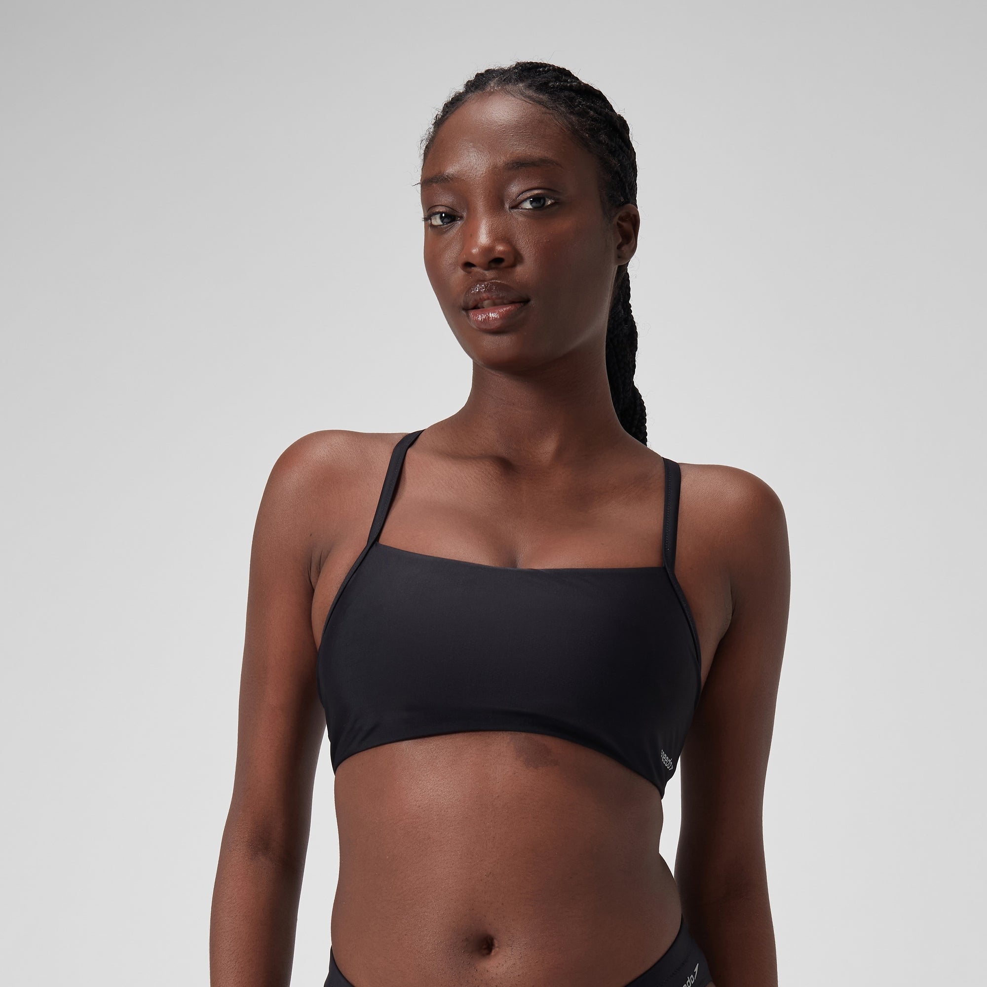 Women's Racerback Crop Top Dark Grey | Speedo UK