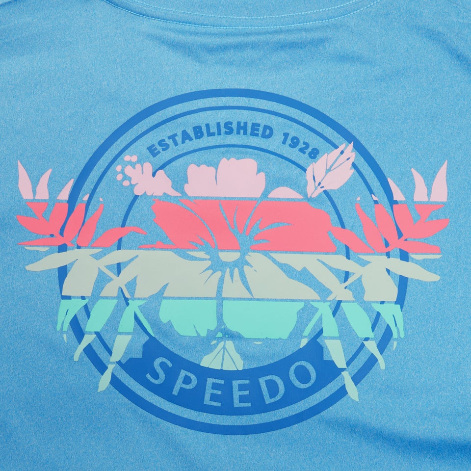 Men's Short Sleeve Graphic Swim Rashguard Blue